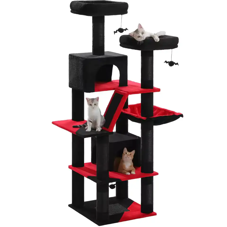 A Six-Story Cat Tree With Multiple Hiding Places