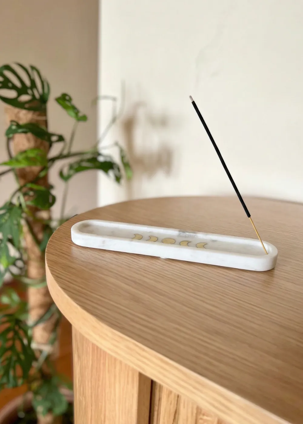 Celestial Marble Incense Holder White