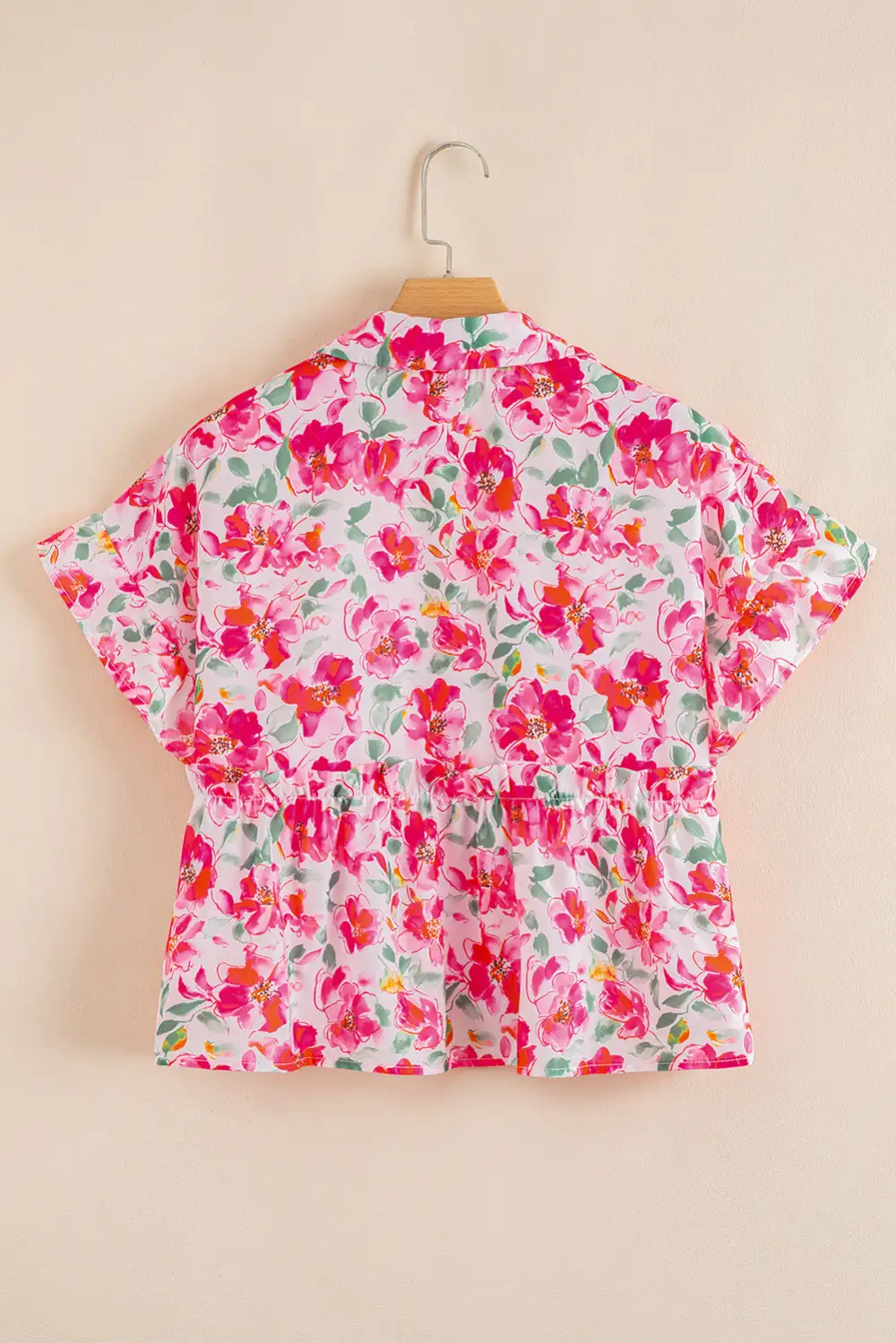 Floral Ruffled V-Neck Blouse