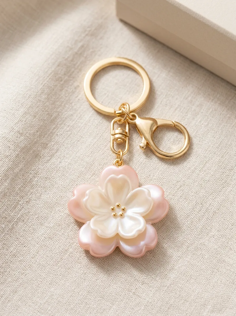 Floral Cherry-Blossom Elegant Gift Keychain