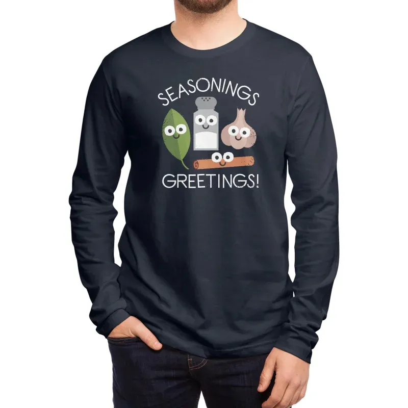Men's Creative Kitchen Print Long-Sleeve Tee