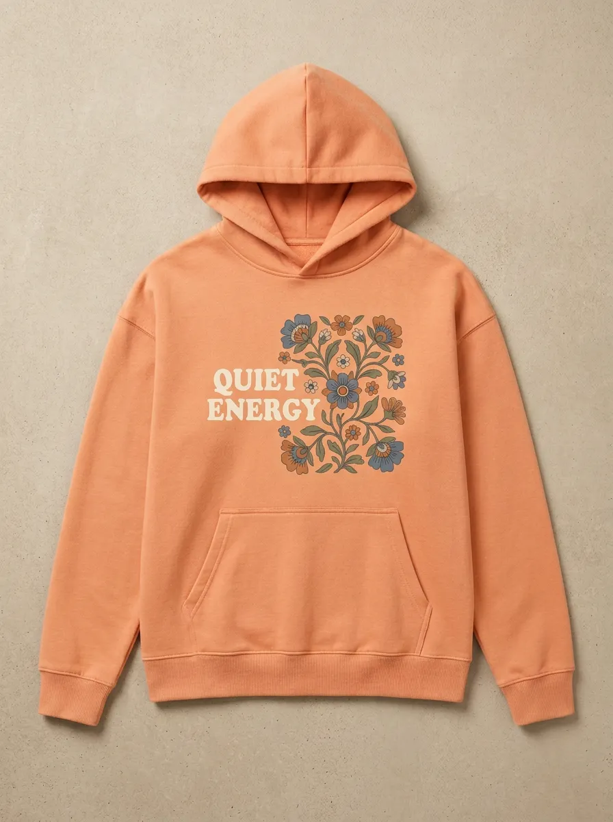Women'S Quiet Energy Floral Botanical Print Hoodie