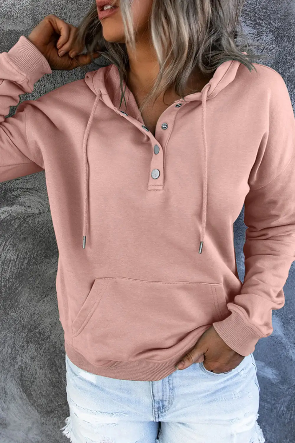 Relaxed Pocketed Long-Sleeve Hoodie