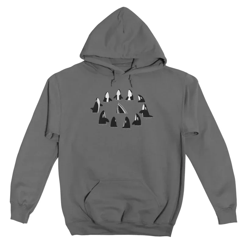 Men's Casual Tiger Shark Pattern Printed Hooded Sweatshirt