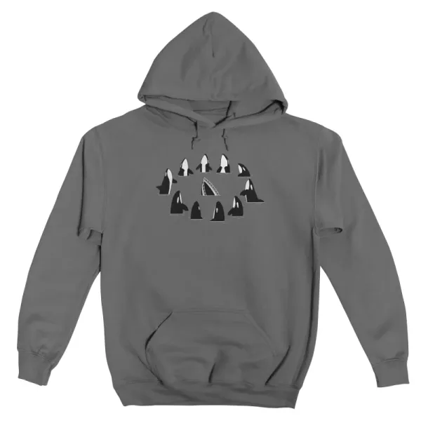 Men's Casual Tiger Shark Pattern Printed Hooded Sweatshirt