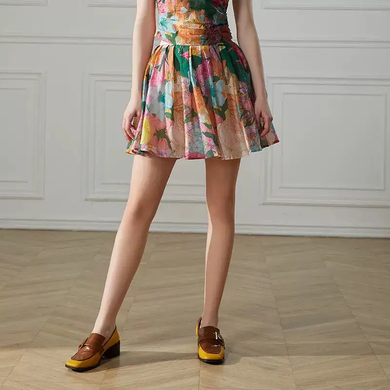 Floral Print Mini Skirt