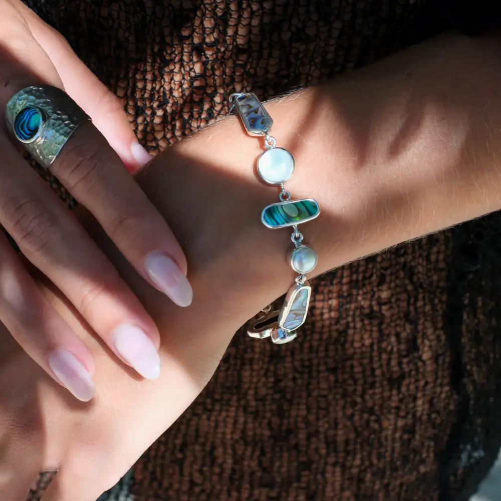 Paua Pearl Silver Bracelet