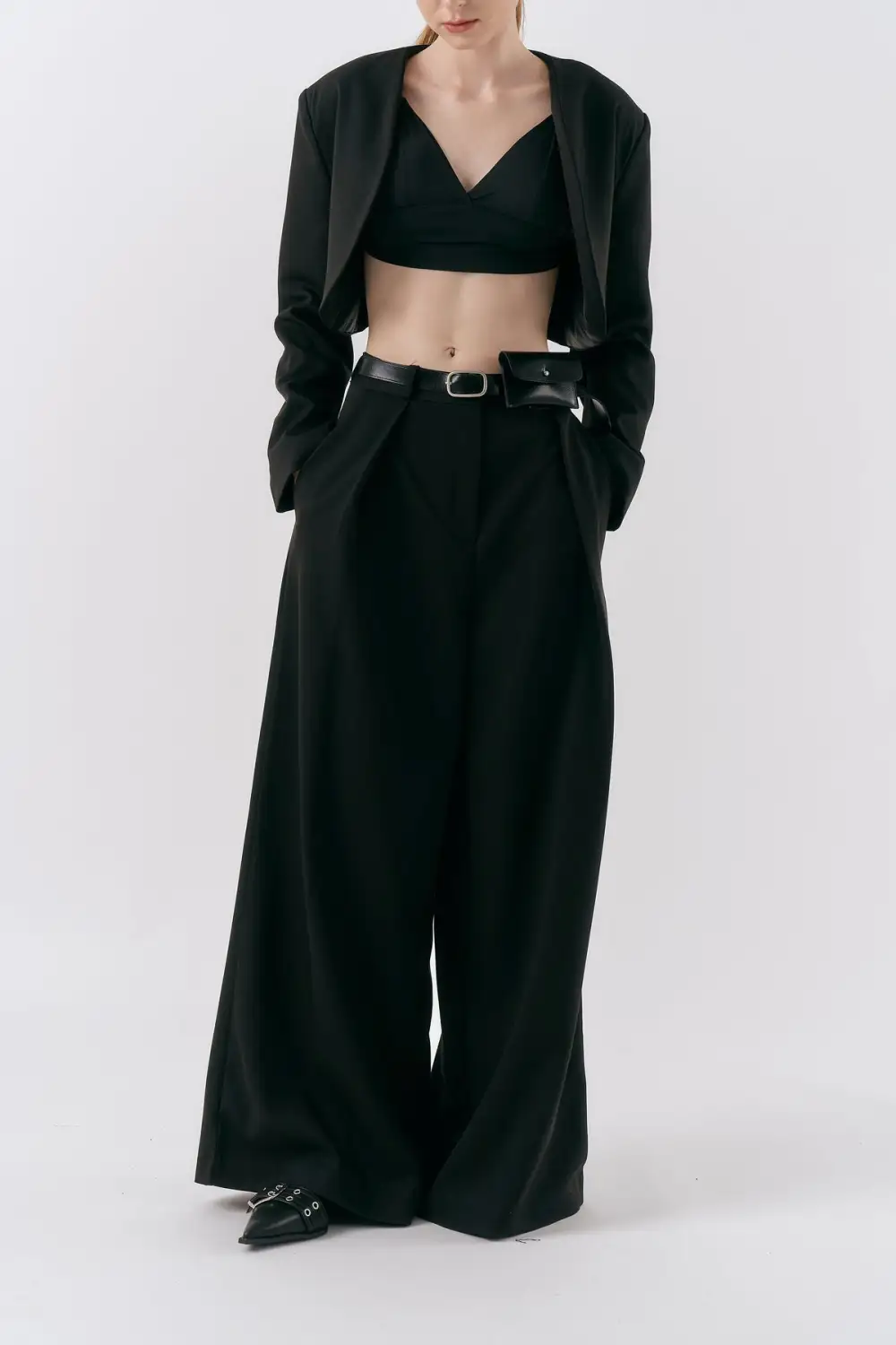 Cropped Open Jacket