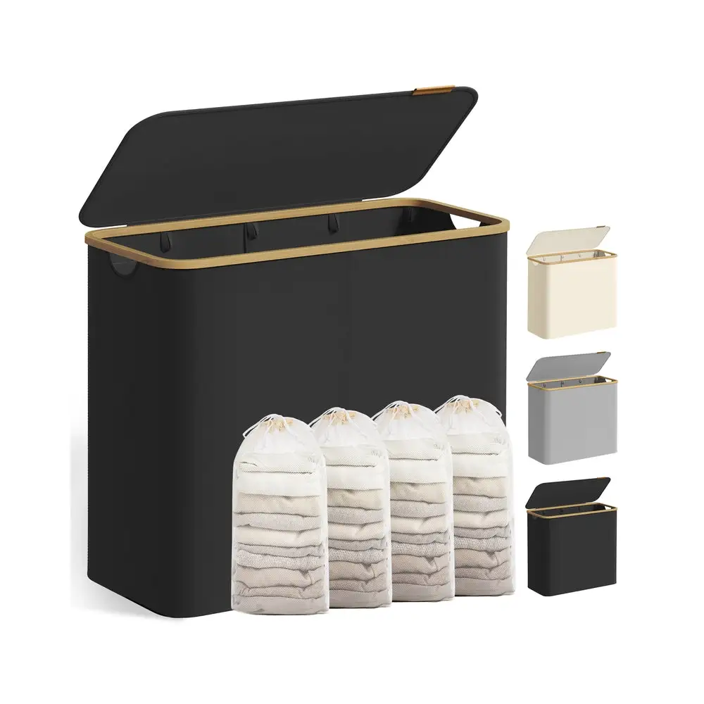 Weekend Lidded Divided Laundry Storage Basket