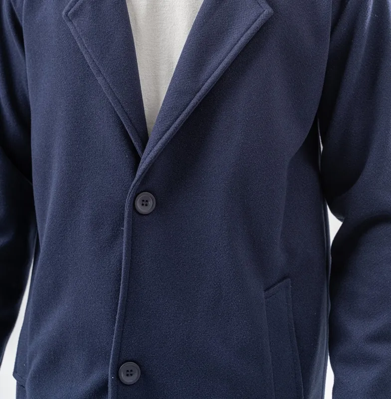 Navy Wool Blend Coat