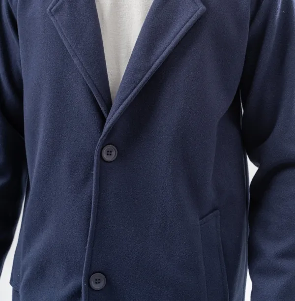 Navy Wool Blend Coat