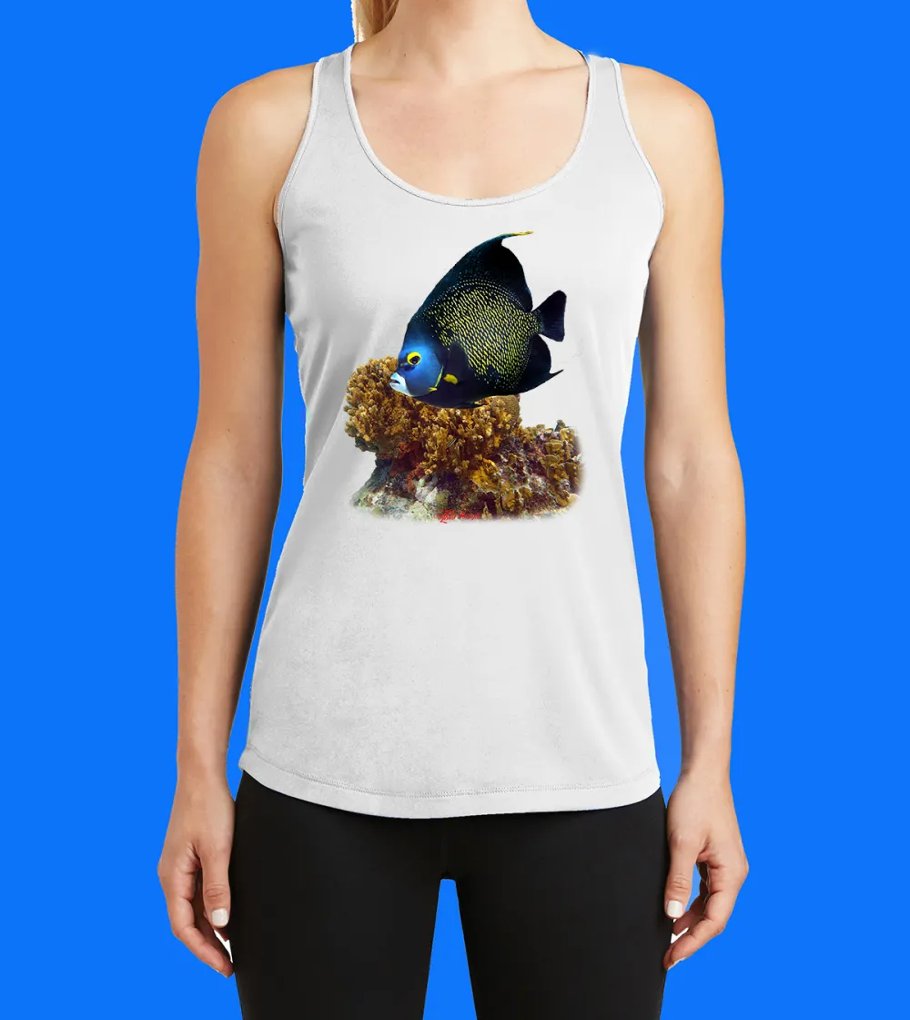 Reef Angelfish On The Reef Printed Racerback Tank Top