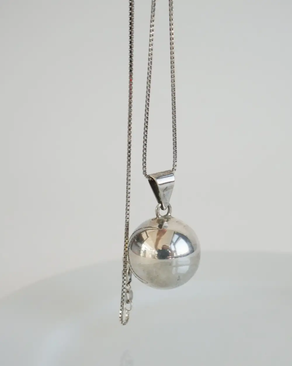 Classic Chain Necklace with Chime Ball Charm