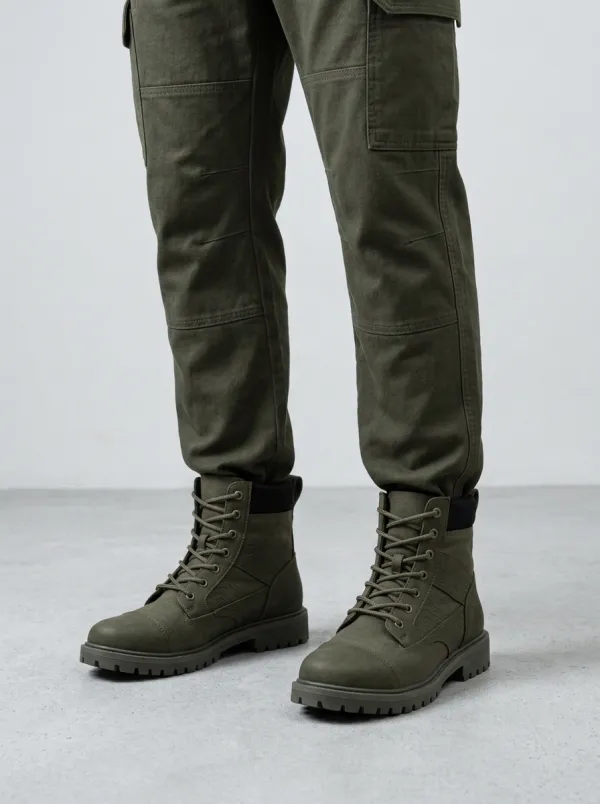 Unisex Classic Outdoor Enthusiast Topographic Pattern Print Work Boots