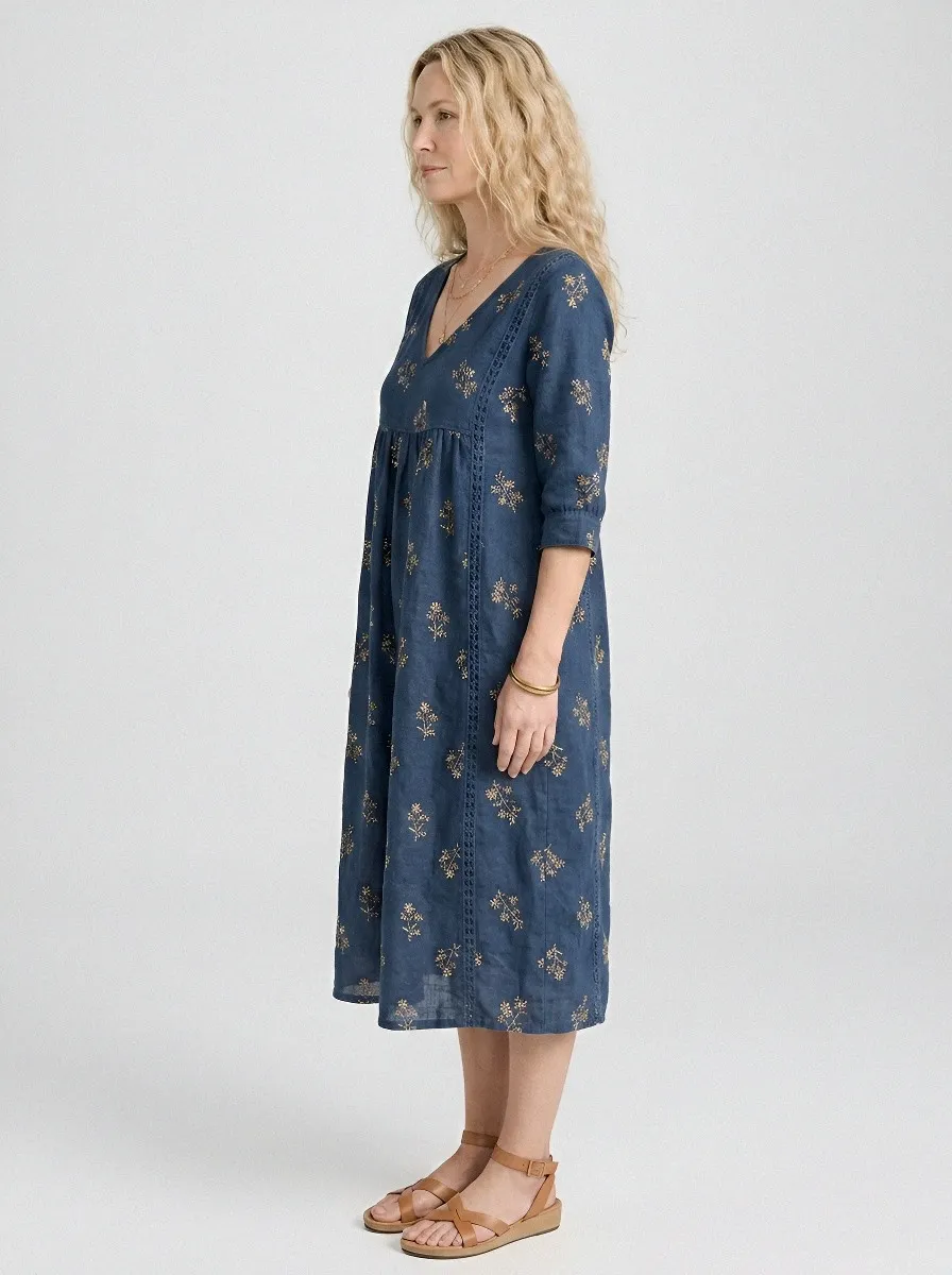 Women's Summer Vacation Floral Pattern Printed Midi Dress
