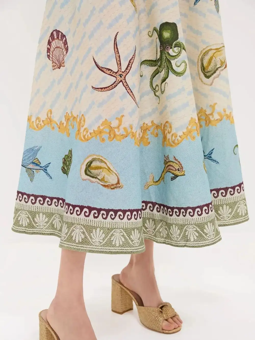Tiered Spaghetti-Strap Midi Dress