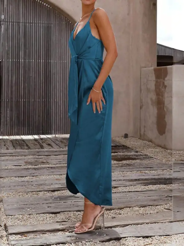 Stylish Strappy Halter Dresses Midi Dress
