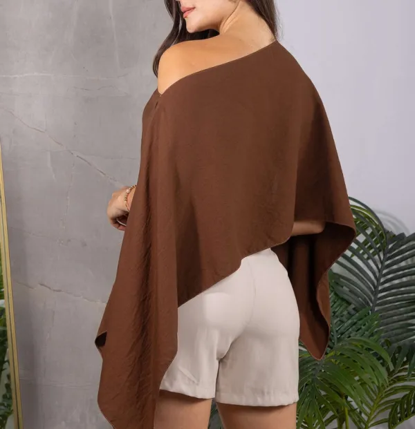 Draped Ruana Overlay Blouse