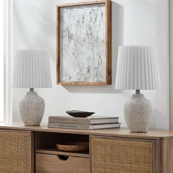 Pleated Linen Shade Table Lamps