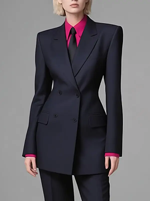 Long Sleeve Relaxed Button Front Pocket Solid Color Blazer