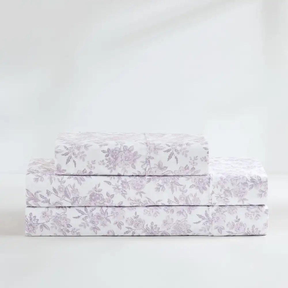 Relaxed Microfiber Floral Sheet Bedding Set