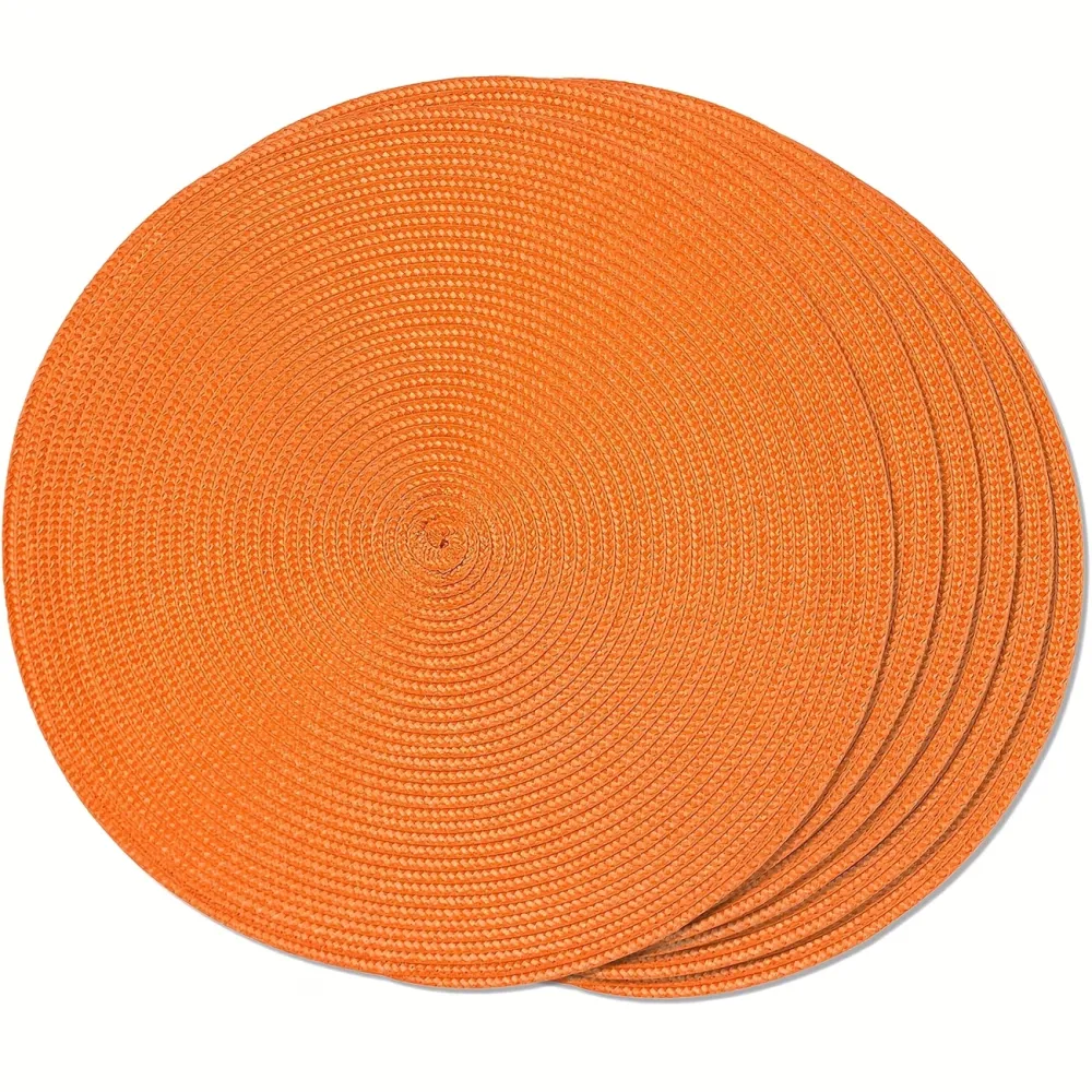 4 Pcs Round Braided Placemats