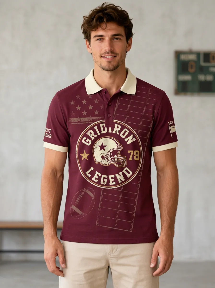Men's Dynamic Gridiron Helmet Polo Shirt