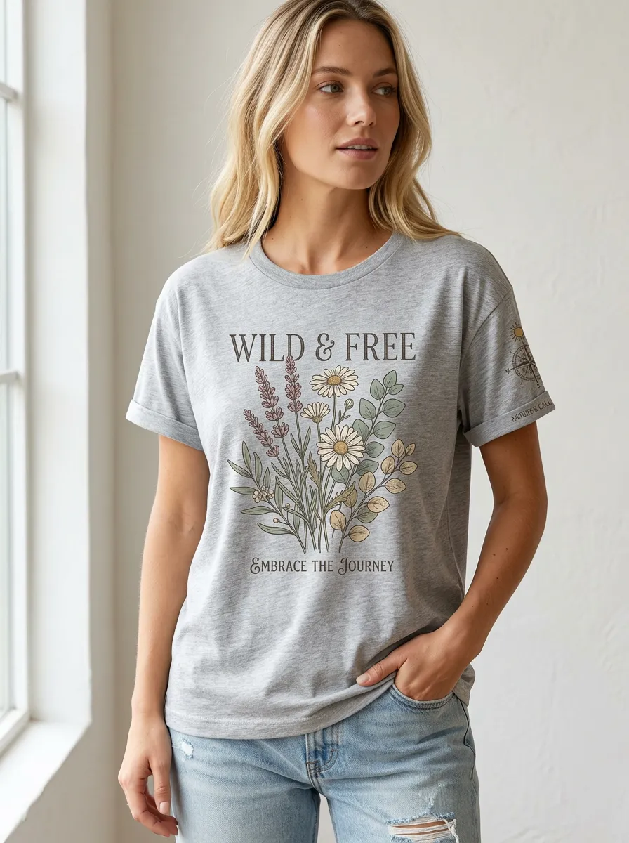 Wild And Free Nature Lover Daisy Flower T-Shirt