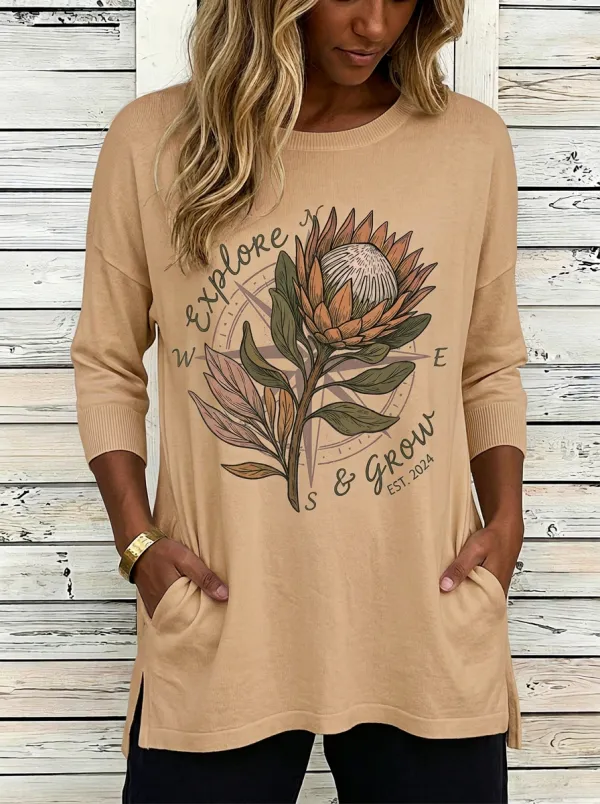 Nature Lover Protea Flower Compass Top
