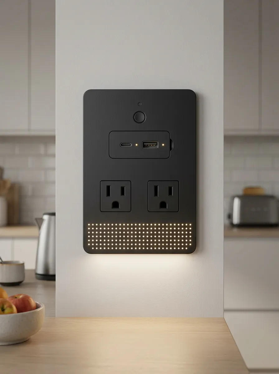 Home Modern Minimalist Dotted Light Pattern Printed LED Outlet Cover