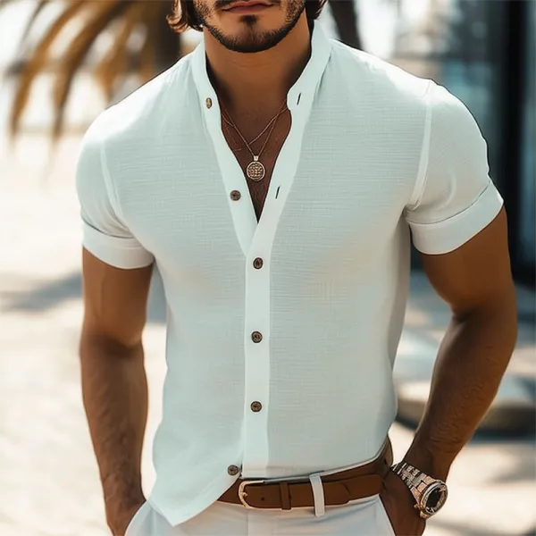 Textured Relaxed Button Shirt