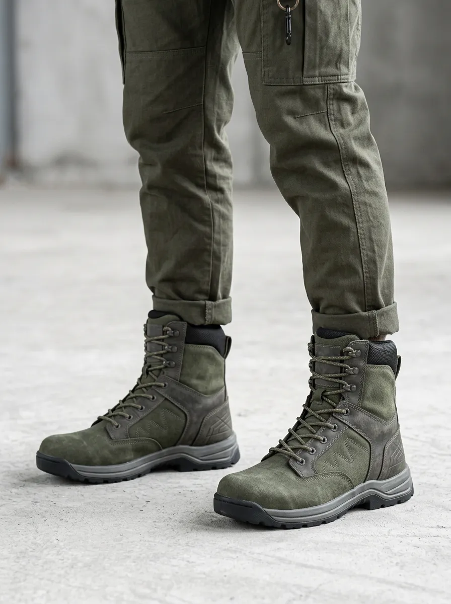Unisex Modern Tactical Outdoor Print Work Boots