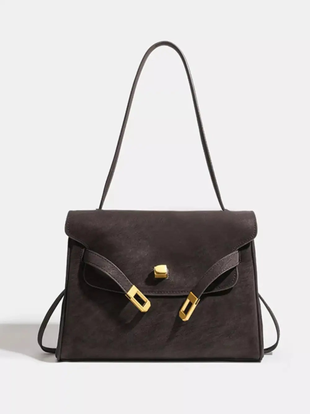 Buckle Detail Everyday Shoulder Bag