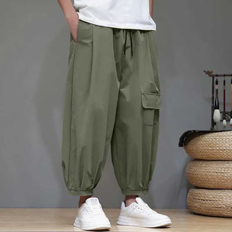 Drawstring Harem Cargo Pants