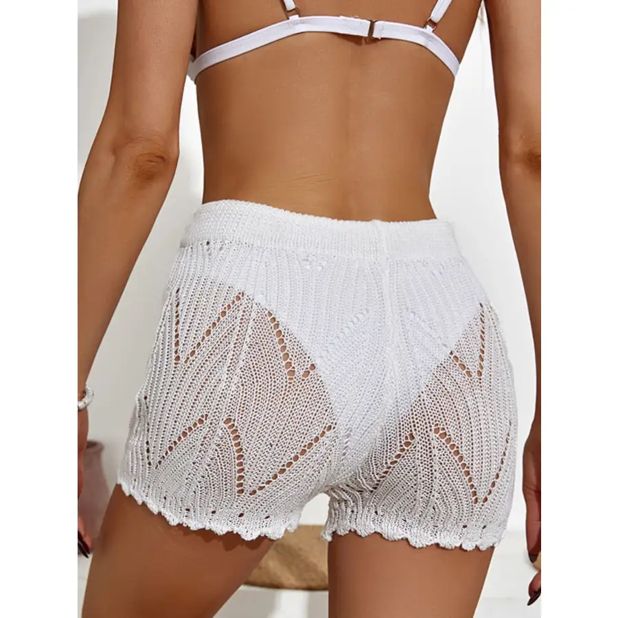 Women's Cutout Drawstring Shorts Swim Bottom