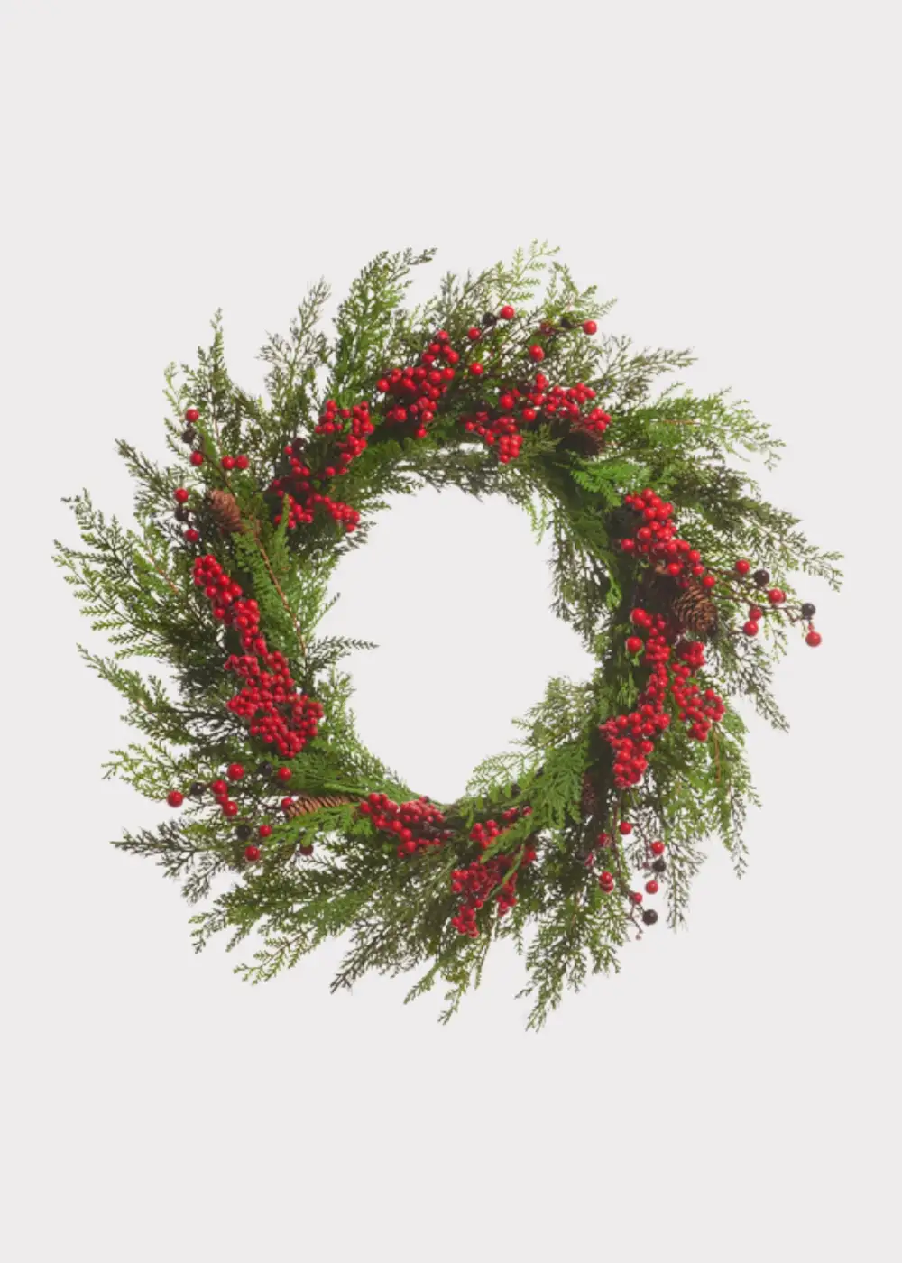 Artificial Cedar Berries Pine Cones Wreath