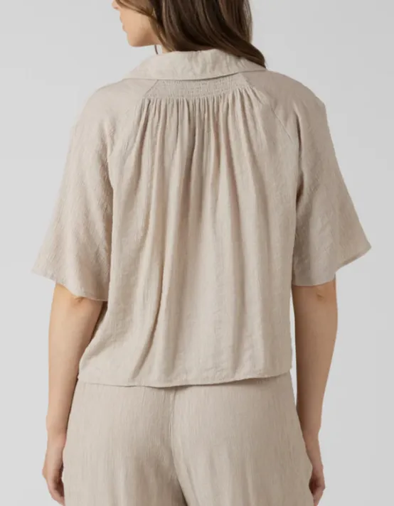 Short Sleeve Viscose Blend Blouse