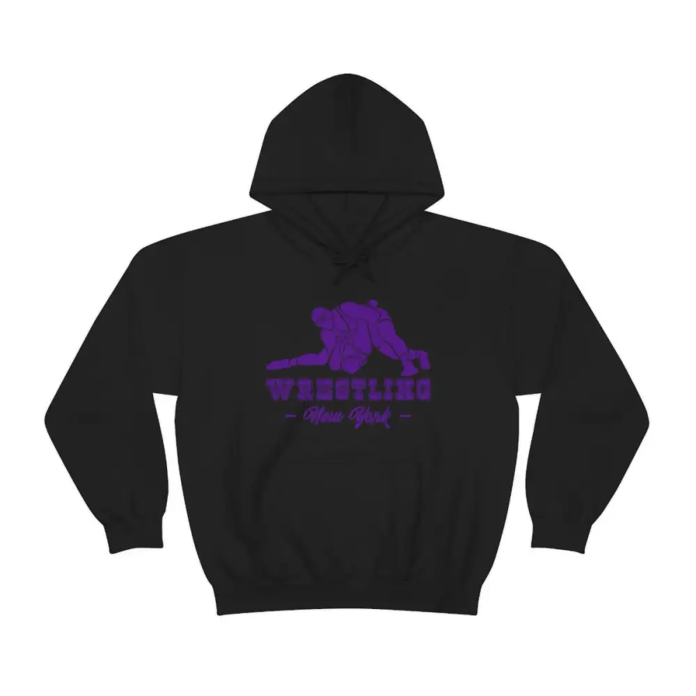 Soft Fleece Varsity Style Wrestling Graphic Pullover Hoodie