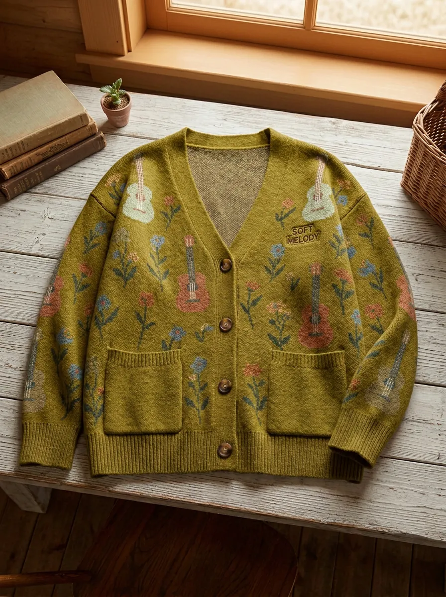 Guitar Country Music Cardigan