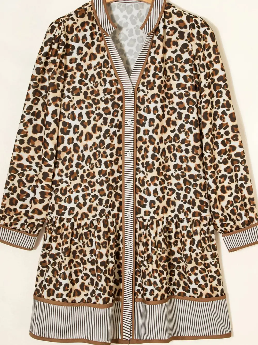 Striped Animal Print Mini Dress