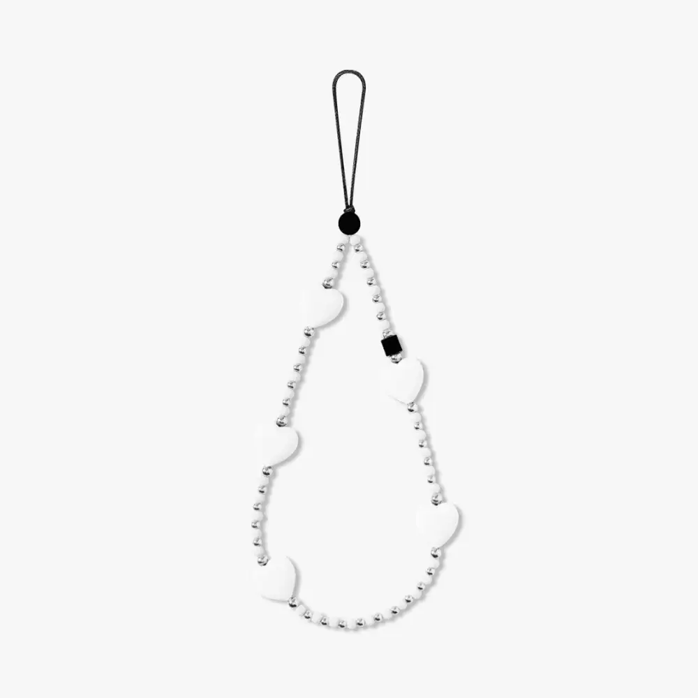 Playful Heart Beaded Phone Charm Strap