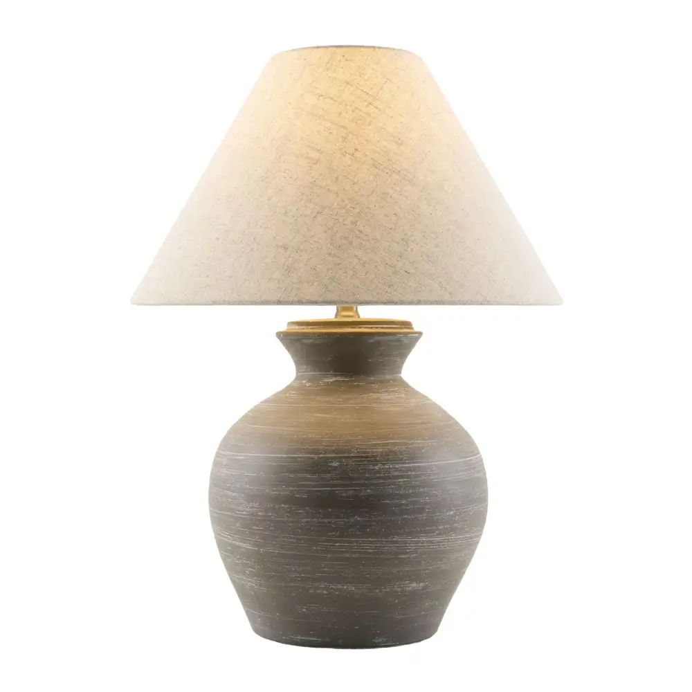 Linen Shade Ceramic Iron Linen Table Lamp