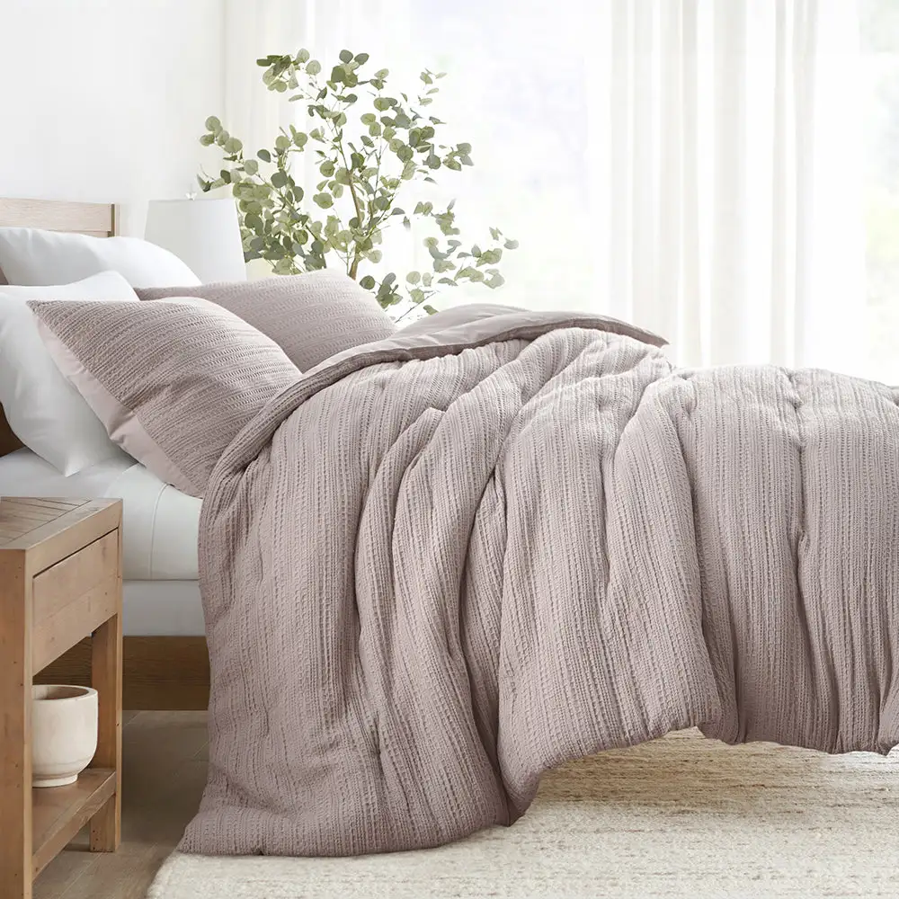 Waffle Textured Down Alternative Comforter Set