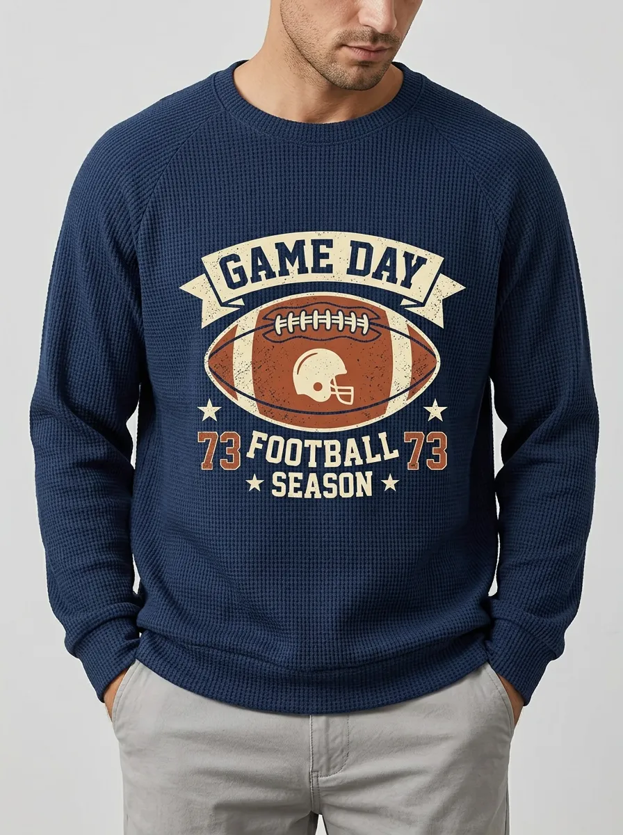 Men's American Football Game Day Season Printed Sweatshirt