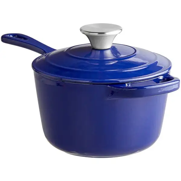 Compact Enameled Cast Iron Sauce Pan with Cover