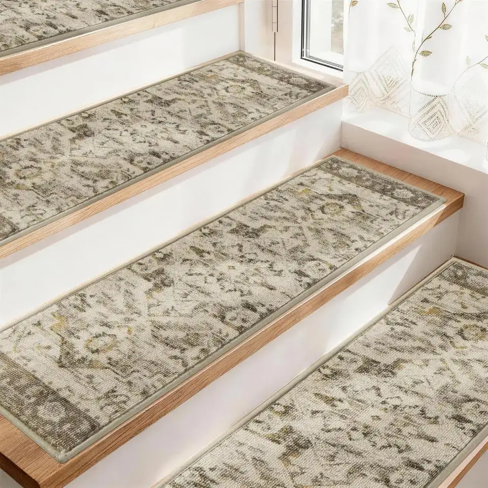 Geometric Floral Stair Tread Set
