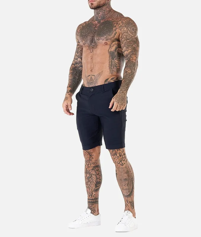 Navy Blue Stretch Shorts
