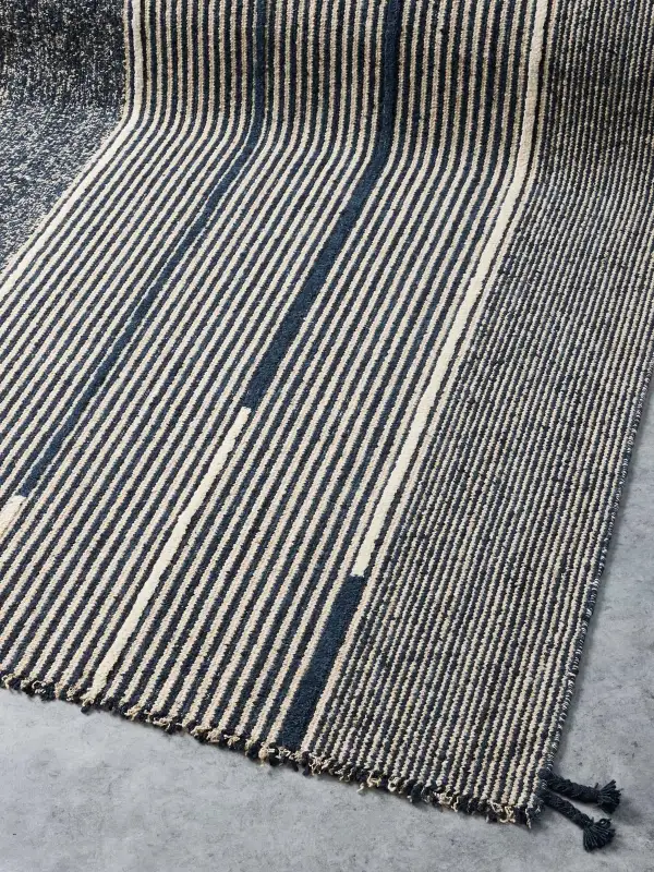 Wool Striped Contemporary Understated Area Rug