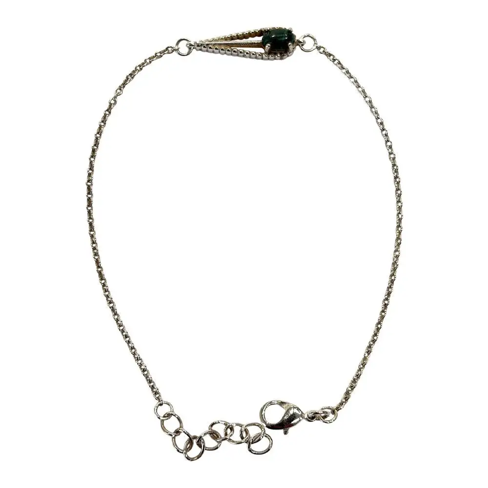 Chain Gemstone -Plated Bracelet