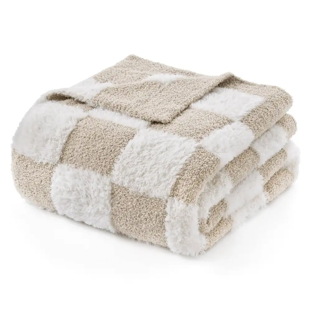 Fluffy Checkered Blanket